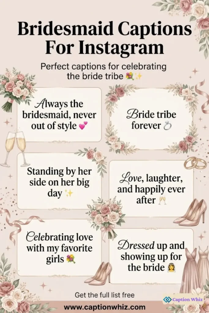127+ Magical Bridesmaid Captions For Instagram and Heartfelt Quotes