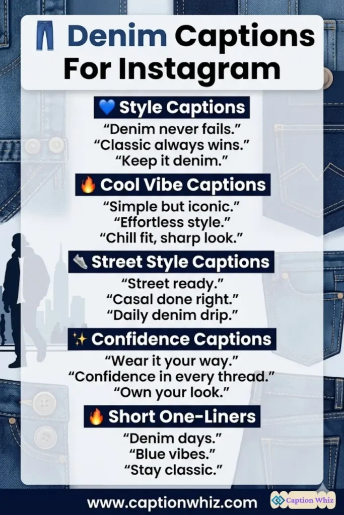 123+ Top Denim Captions For Instagram That Celebrate Your Style and Confidence