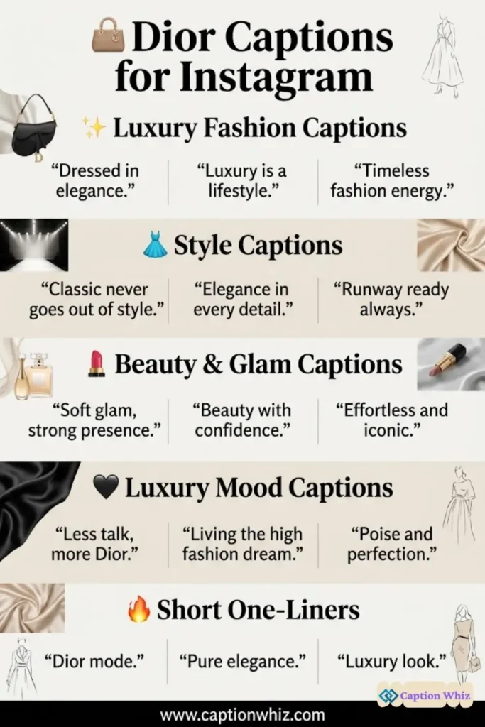 123+ Stylish Dior Captions For Instagram and Quotes That Inspire Glamour