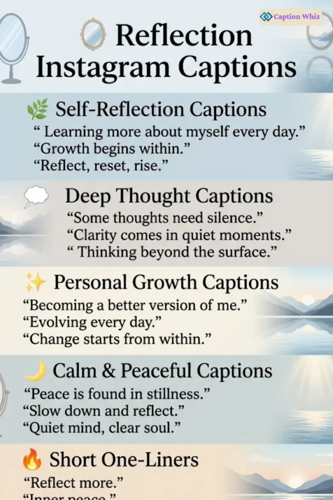125+ Inspiring Reflection Captions For Instagram and Quotes to Spark Your Creativity