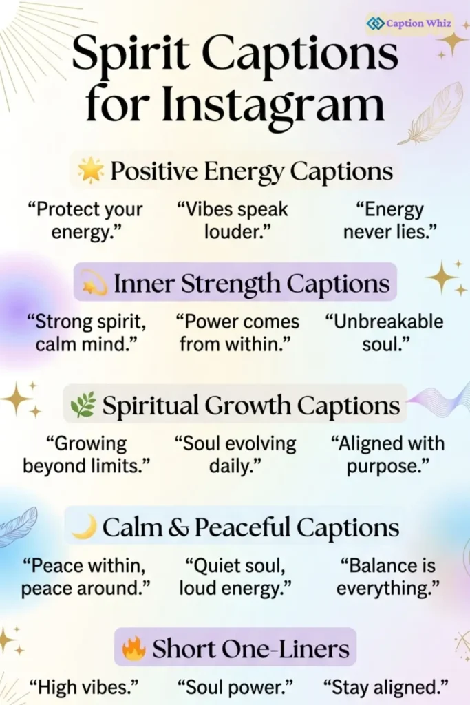 143+ Inspiring Spirit Captions For Instagram and Quotes to Ignite Your Feed