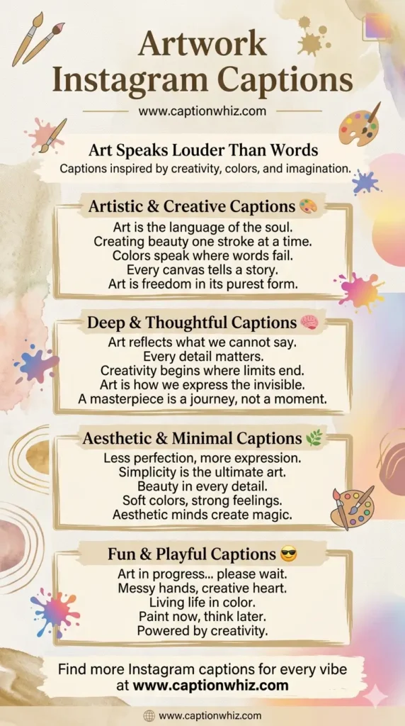 149+ Inspiring Artwork Captions For Instagram and Quotes to Spark Creativity