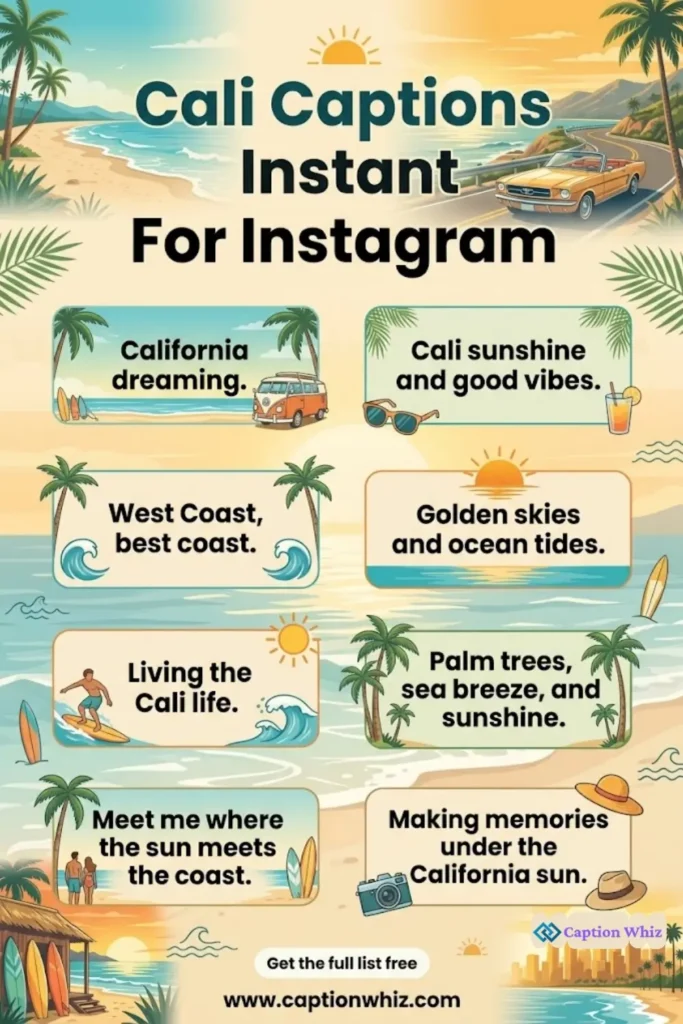 145+ Radiant Cali Captions For Instagram and Quotes to Brighten Your Feed