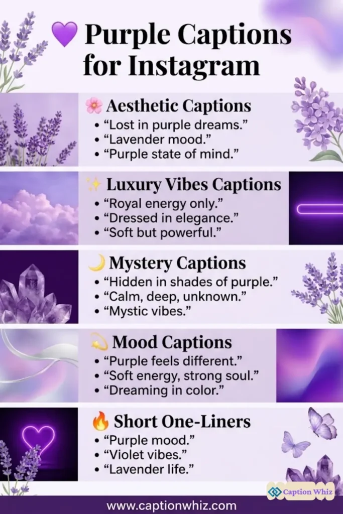 137+ Inspiring Purple Captions For Instagram and Quotes That Shine Bright