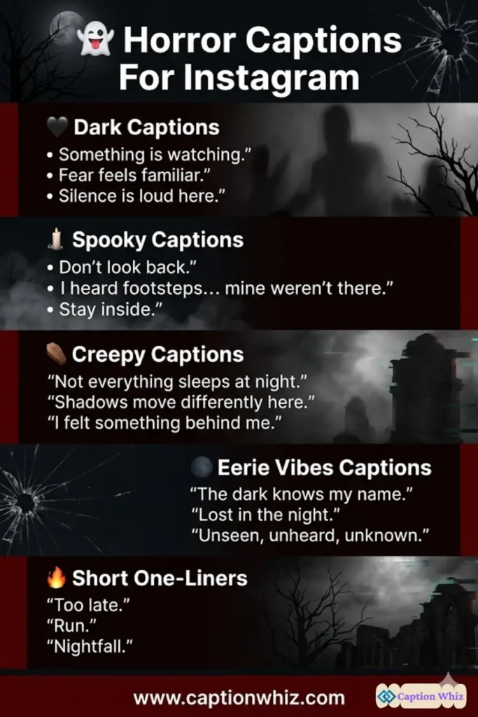 135+ Chilling Horror Captions For Instagram To Bring Spooky Vibes Creepy Moments And Dark Thrills