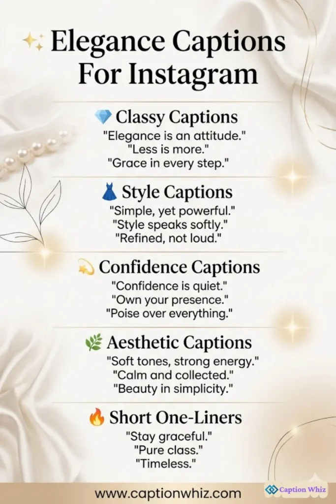 129+ Charming Elegance Captions For Instagram To Showcase Grace Style And Timeless Beauty