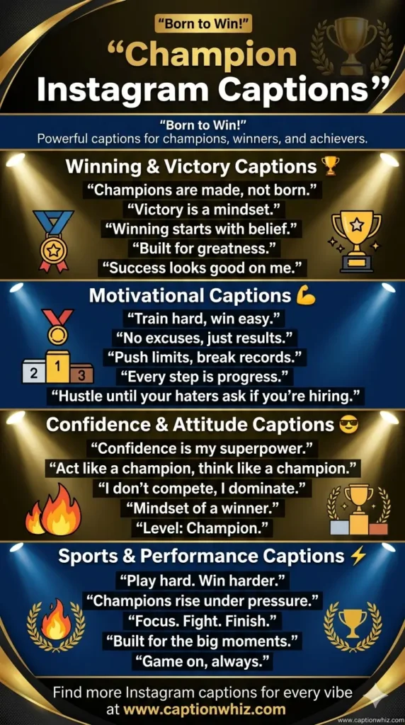 143+ Best Champion Captions For Instagram And Quotes Magic
