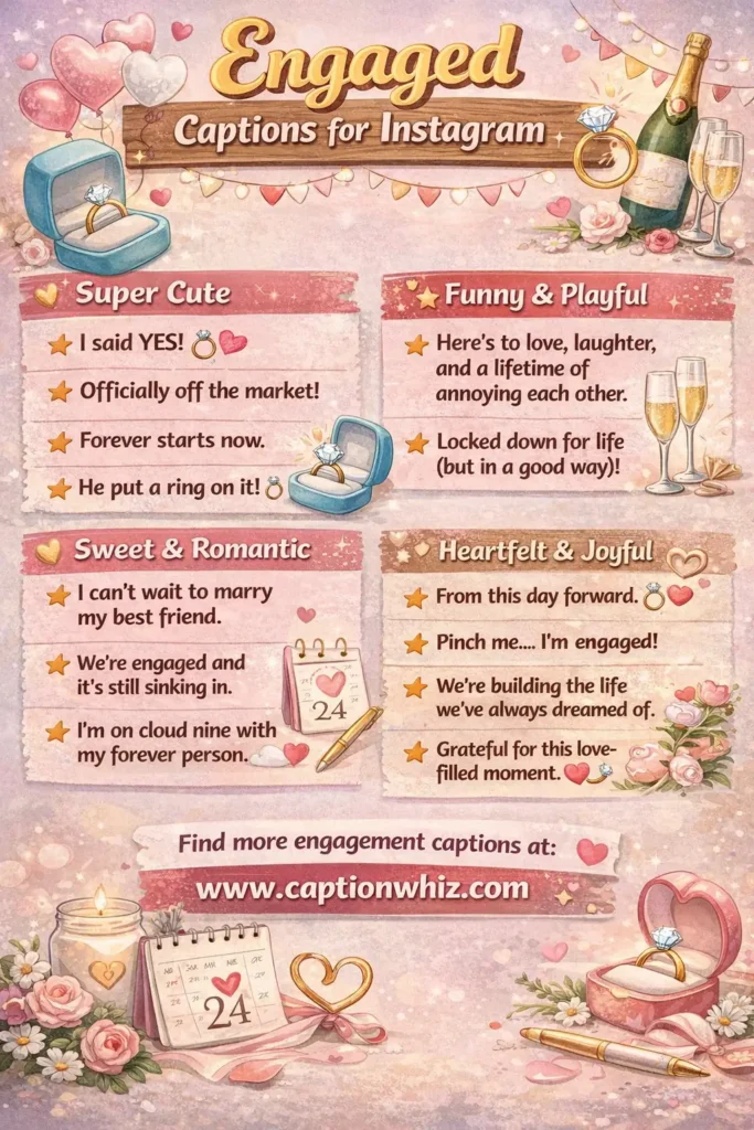 127+ Crafting Engaged Captions For Instagram with Creative Flare