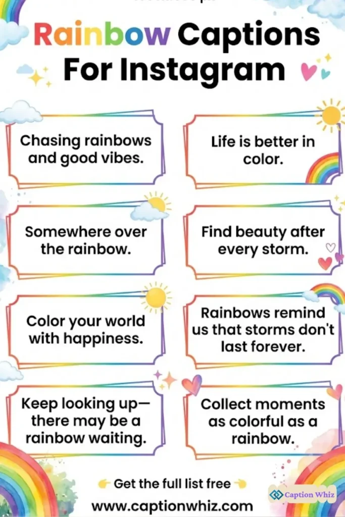 Color Your World with 135+ Rainbow Captions For Instagram That Shine Bright