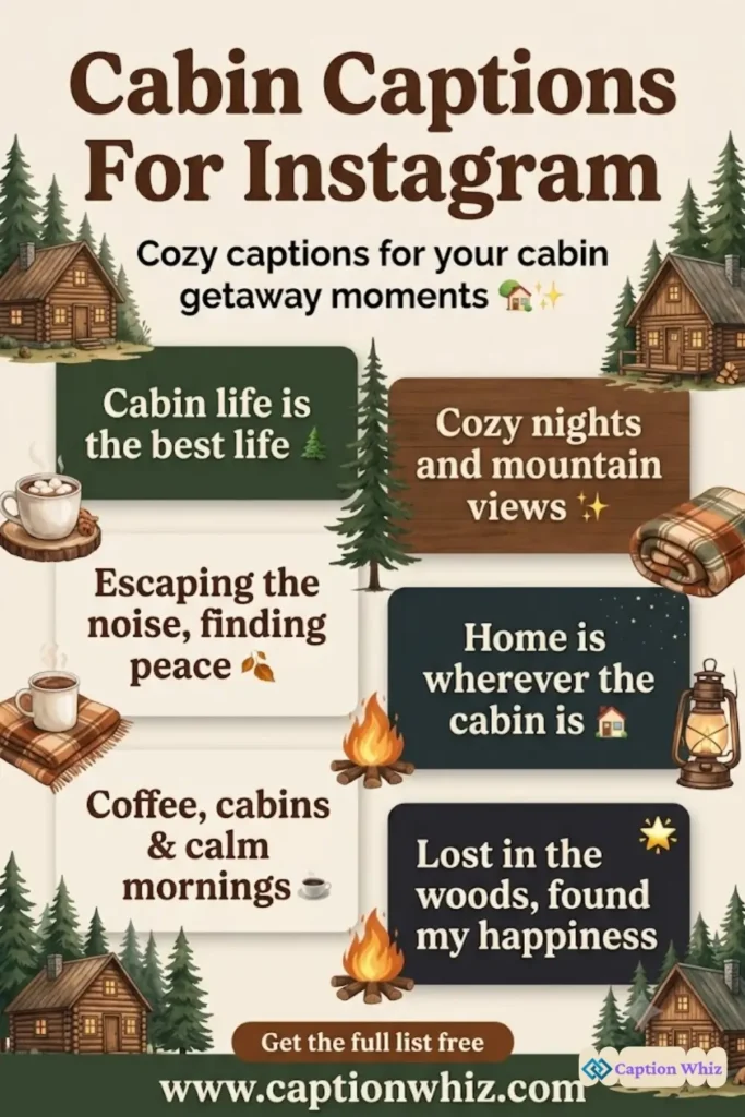 Cozy Cabin Captions For Instagram That Spark Joy 143% of the Time