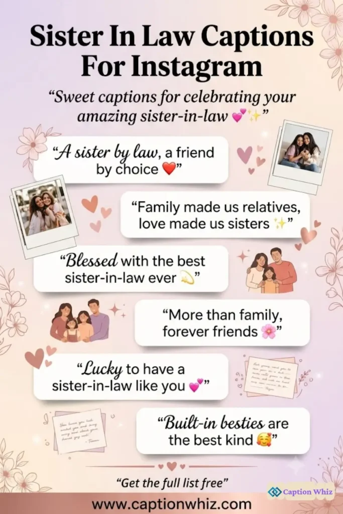 Unforgettable Sister In Law Captions For Instagram and Quotes 127+ That Shine Bright