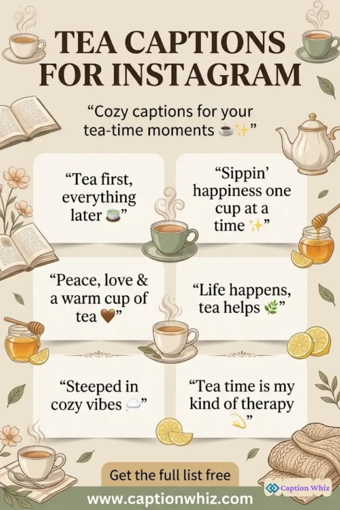 149+ Inspiring Tea Captions For Instagram and Quotes to Brew Your Creativity