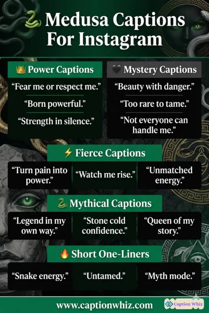 Enchanting Medusa Captions For Instagram That Dazzle 129+ Times Over