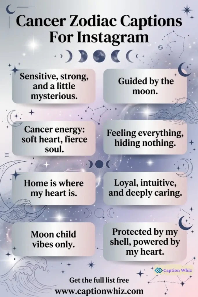 125+ Unique Cancer Zodiac Captions For Instagram and Quotes Unleash Your Creativity