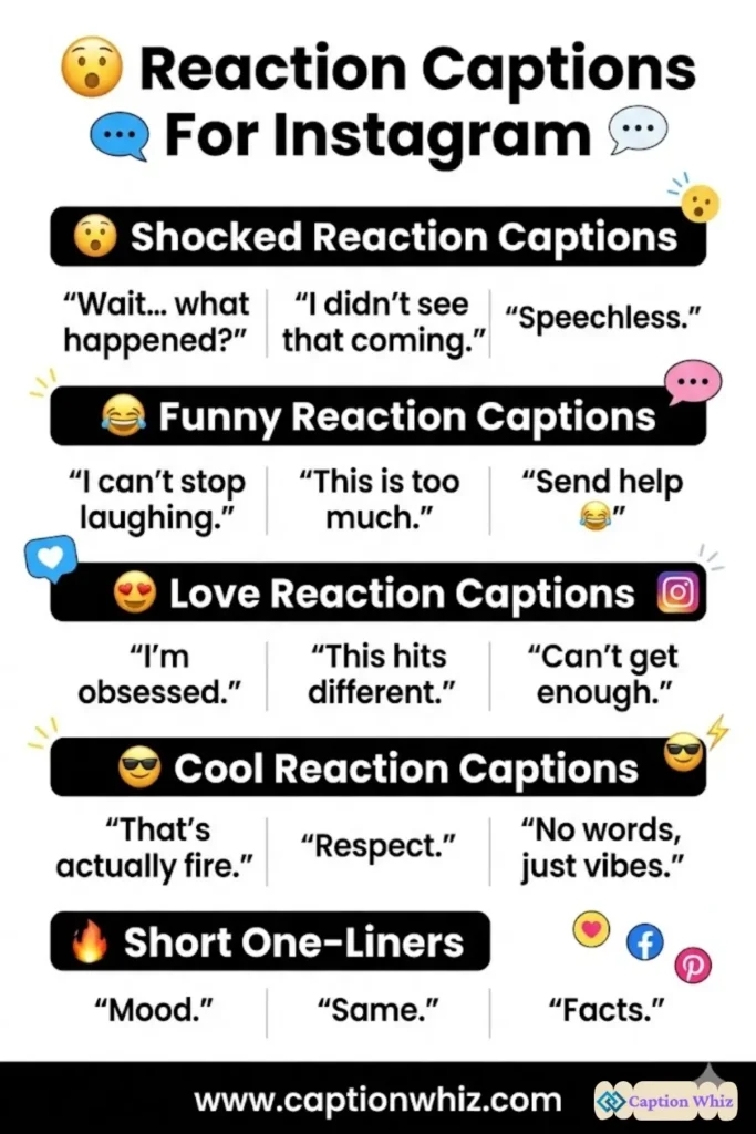 Unforgettable Reaction Captions For Instagram to Spark 139+ Moments of Joy