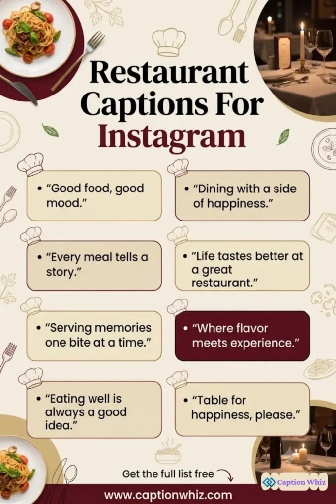 Savory Restaurant Captions For Instagram & Quotes That Will Ignite 125+ Your Creativity in 2026