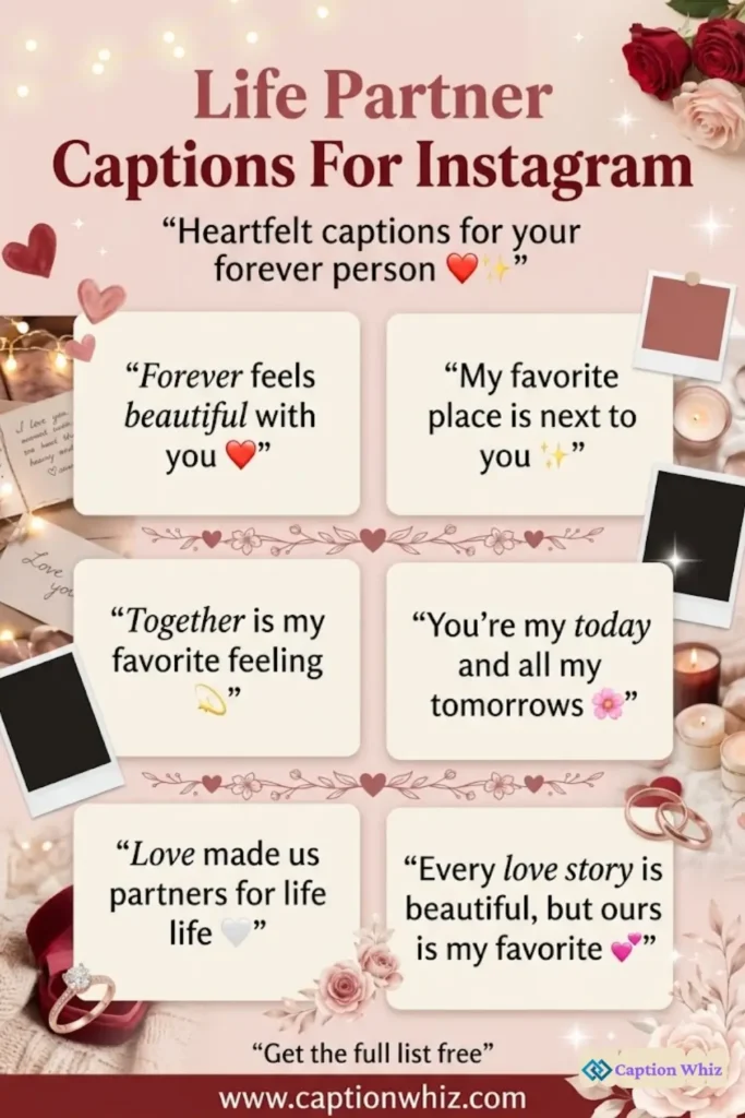 Cherish Your Love with 123+ Life Partner Captions For Instagram and Quotes Magic