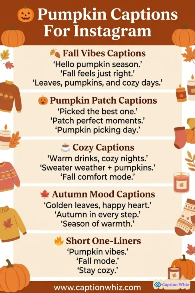 147+ Best Pumpkin Captions For Instagram To Celebrate Fall Vibes And Cozy Moments