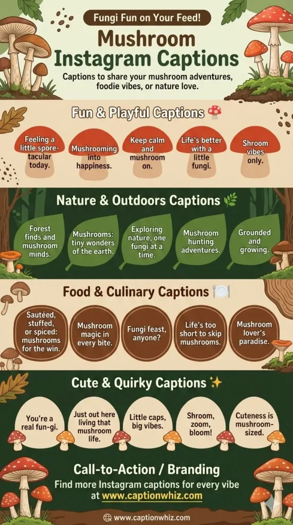 149+ Top Mushroom Captions For Instagram That Are Fun and Whimsical