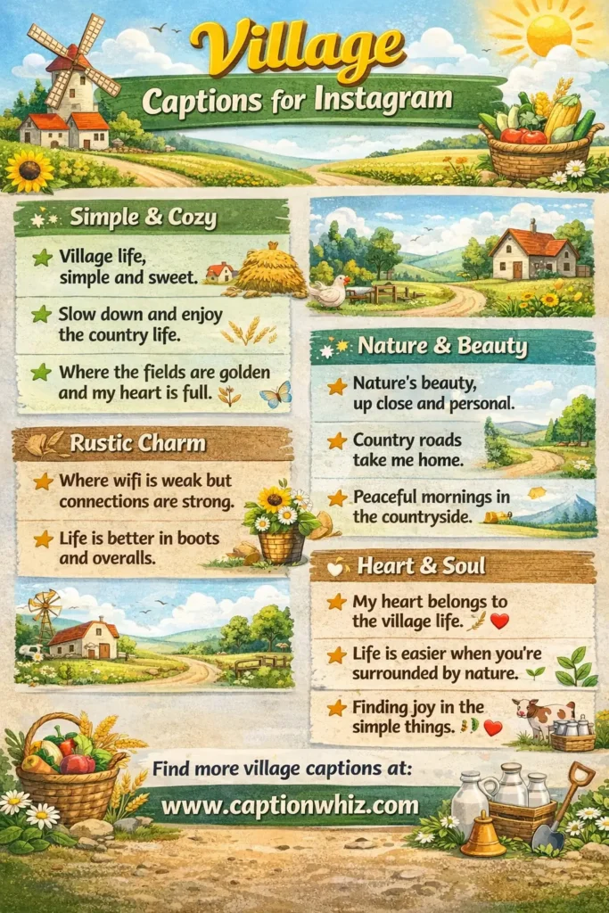 157+ Top Village Captions For Instagram That Celebrate Rustic Charm and Community