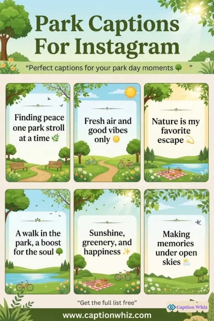 195+ Top Park Captions For Instagram That Capture Nature's Beauty and Joy