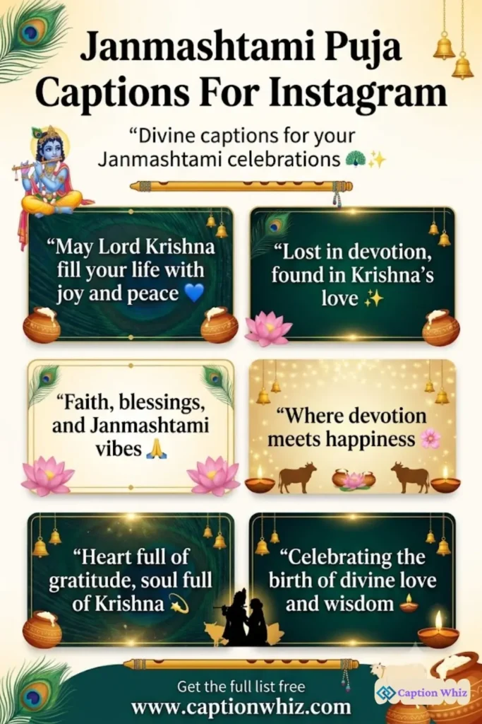 127+ Top Janmashtami Puja Captions For Instagram That Celebrate Love and Joy