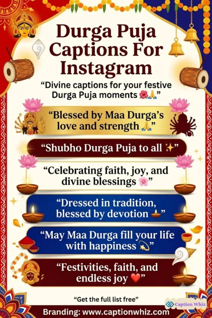 193+ Top Durga Puja Captions For Instagram to Celebrate the Spirit of the Festival