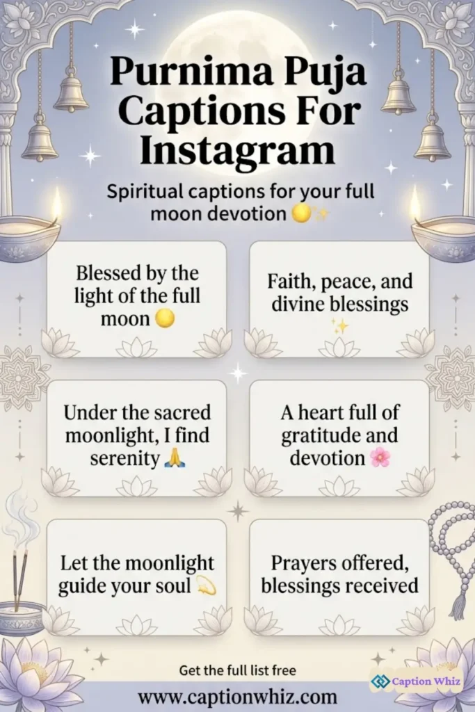 197+ Top Purnima Puja Captions For Instagram to Shine Your Spiritual Vibes