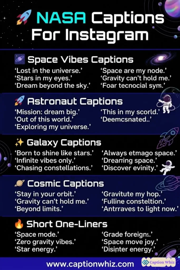 167+ Top NASA Captions For Instagram That Will Inspire Your Posts