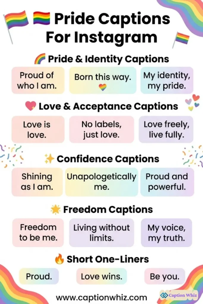 193+ Best Pride Captions For Instagram to Celebrate Love and Diversity with Style