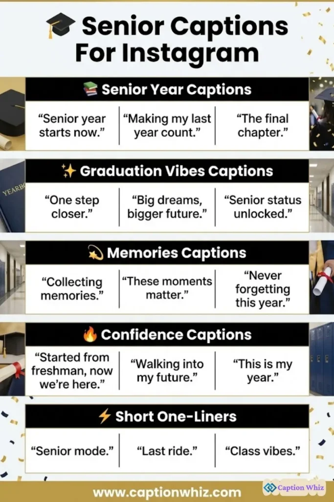 167+ Best Senior Captions For Instagram to Celebrate Your Journey and Memories
