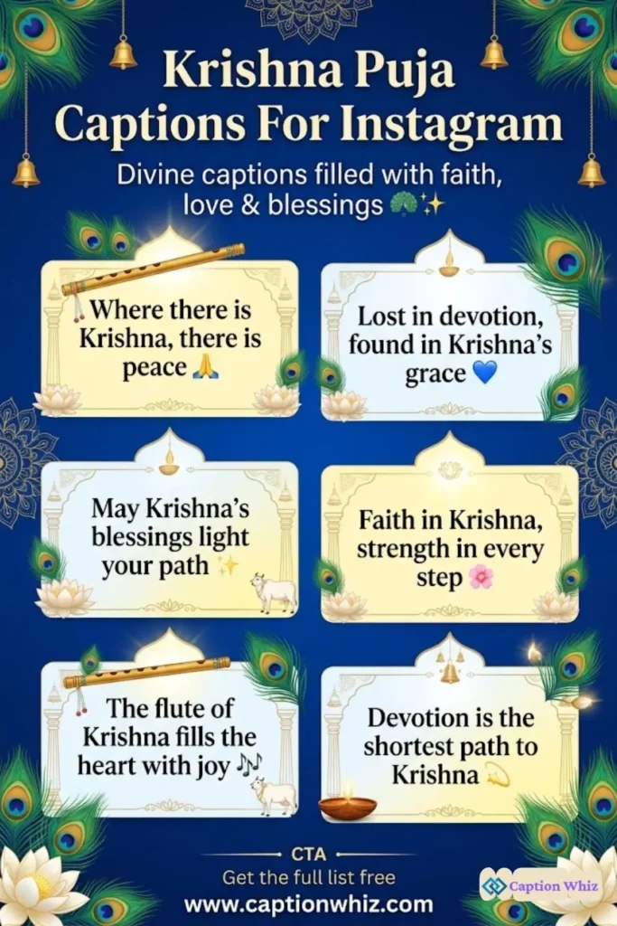 127+ Top Krishna Puja Captions For Instagram That Celebrate Joy and Devotion