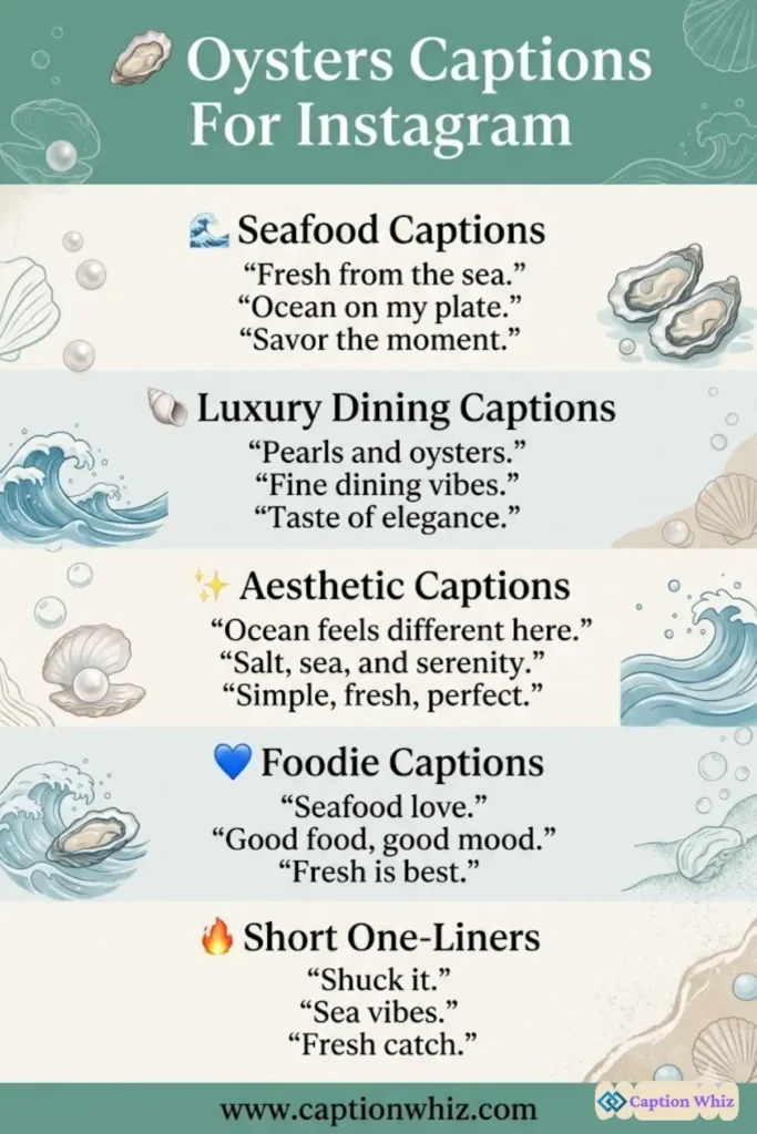 167+ Top Oysters Captions For Instagram That Celebrate Your Love for Seafood Fun
