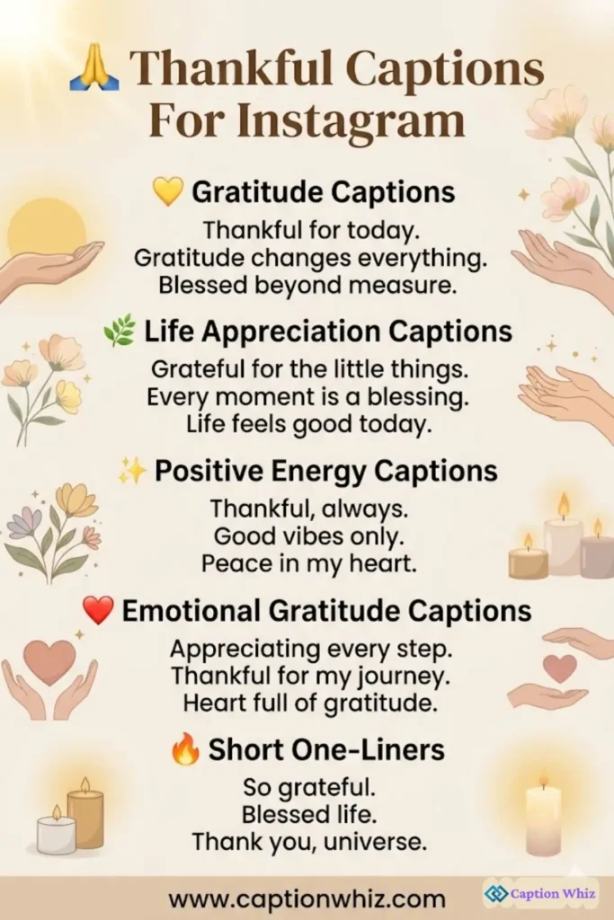 169+ Best Thankful Captions For Instagram to Spread Gratitude and Positivity