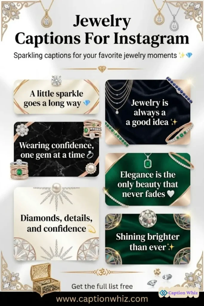 175+ Top Jewelry Captions For Instagram That Sparkle and Shine with Style
