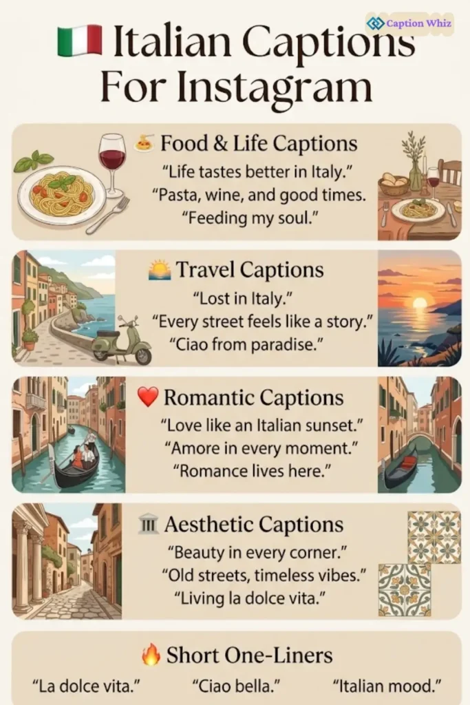 185+ Best Italian Captions For Instagram That Will Inspire Your Next Adventure