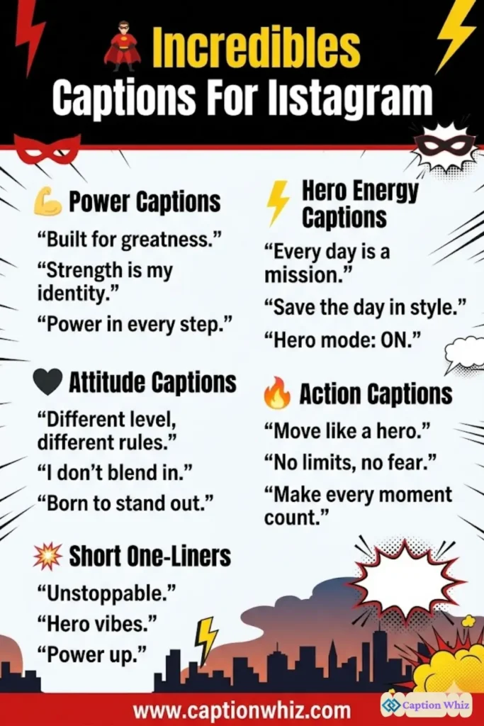 165+ Top Incredibles Captions For Instagram to Boost Your Posts