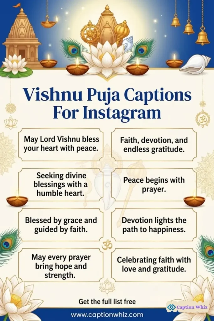 149+ Best Vishnu Puja Captions For Instagram That Celebrate Devotion and Faith in 2026