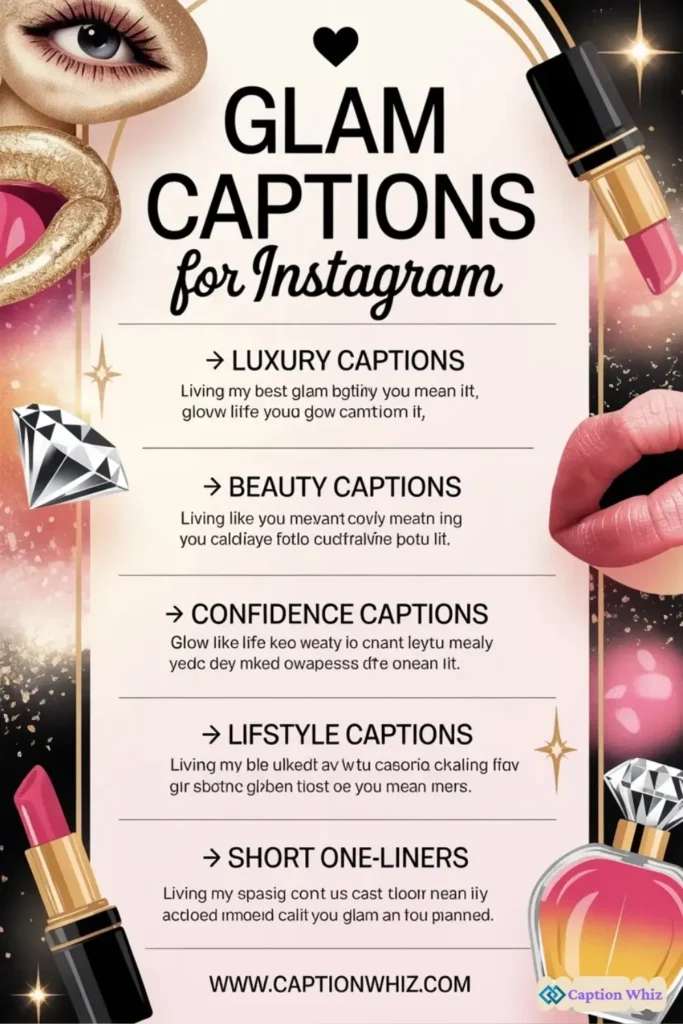 187+ Best Glam Captions For Instagram That Shine and Sparkle with Style