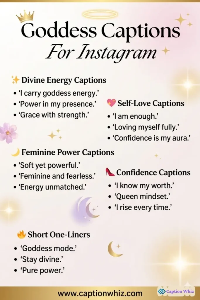 165+ Best Goddess Captions For Instagram That Radiate Power and Confidence