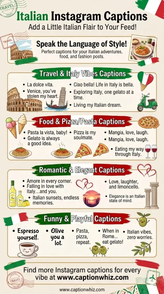 185+ Best Italian Captions For Instagram That Will Inspire Your Next Adventure