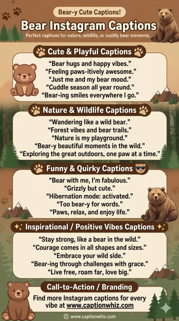129+ Top Bear Captions For Instagram That Will Make You Roar With Laughter