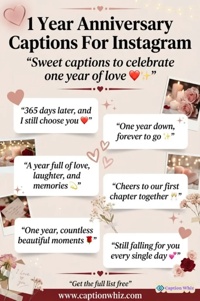 129+ Unique 1 Year Anniversary Captions For Instagram With Celebrate Love