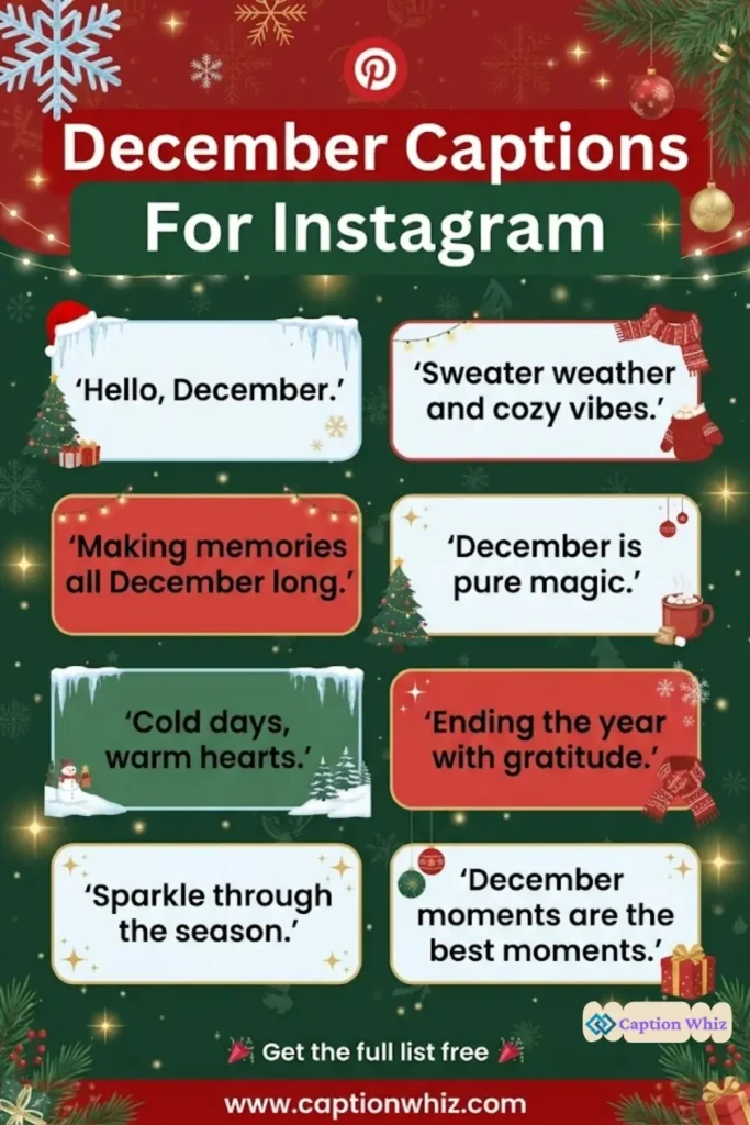 197+ Best December Captions For Instagram to Brighten Your Feed