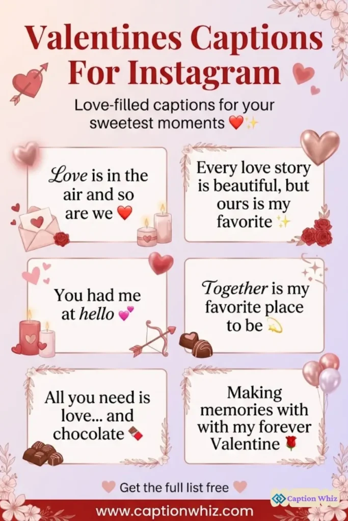 157+ Top Valentines Captions For Instagram That Will Melt Hearts and Spread Love