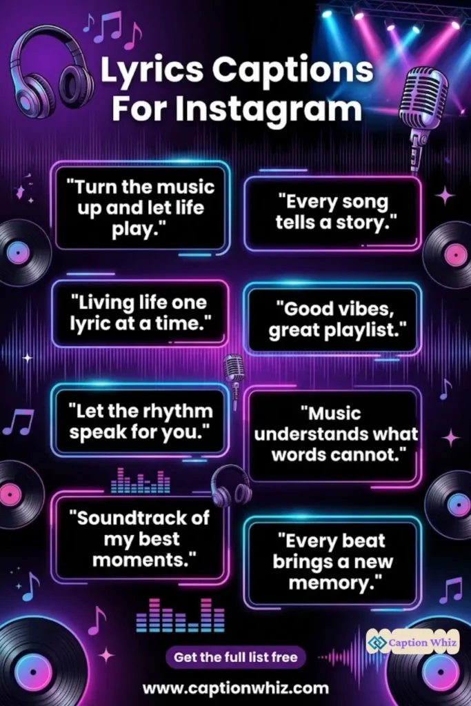 153+ Top Lyrics Captions For Instagram Every Mood and Moment