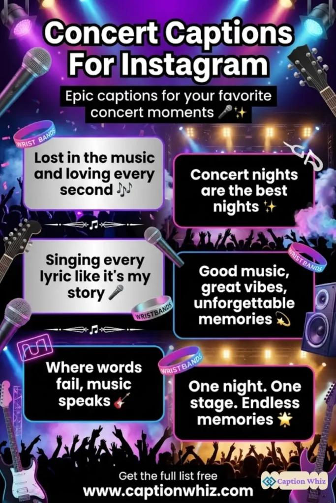 149+ Unforgettable Concert Captions For Instagram and Quotes to Amplify Your Vibe
