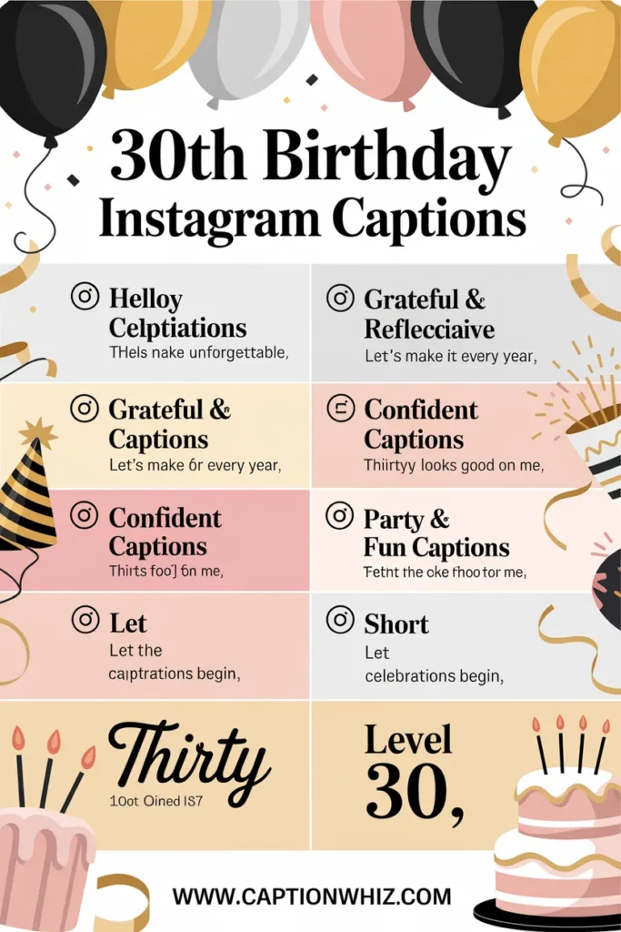 147+ 30th Birthday Captions For Instagram To Celebrate Milestones With Fun And Style
