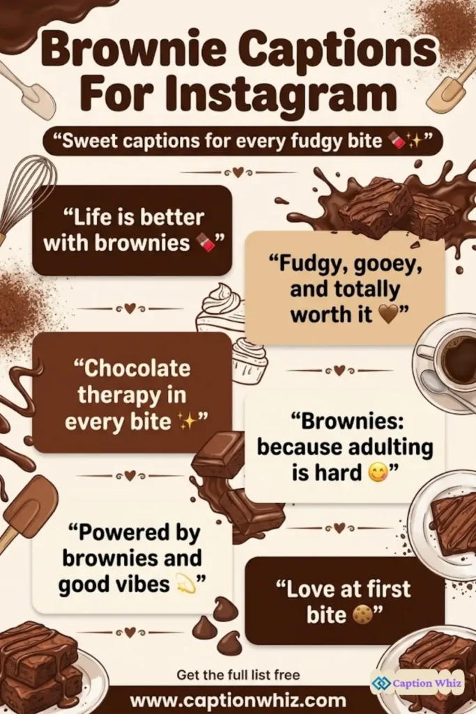 137+ Irresistible Brownie Captions For Instagram and Quotes That Melt Hearts