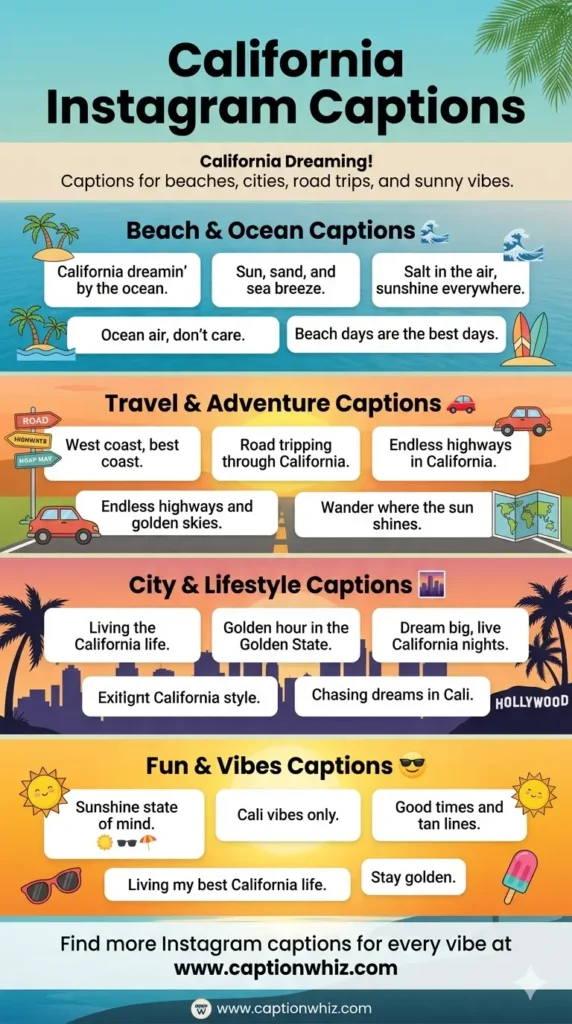 123+ Essential California Captions For Instagram and Quotes That Spark Joy